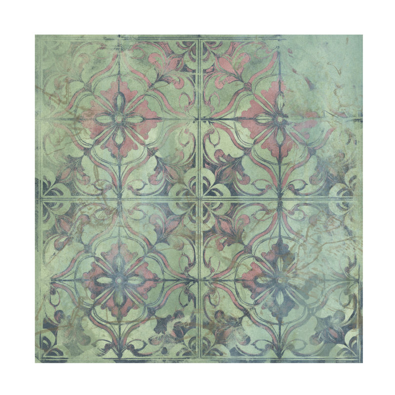 Art mural sur toile tendue - "Romance Tile IV" de June Erica Vess pour décoration de salon, de chambre à coucher ou de bureau - 24 x 24