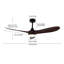 Ventilateur de plafond réversible 3 pales brun avec télécommande