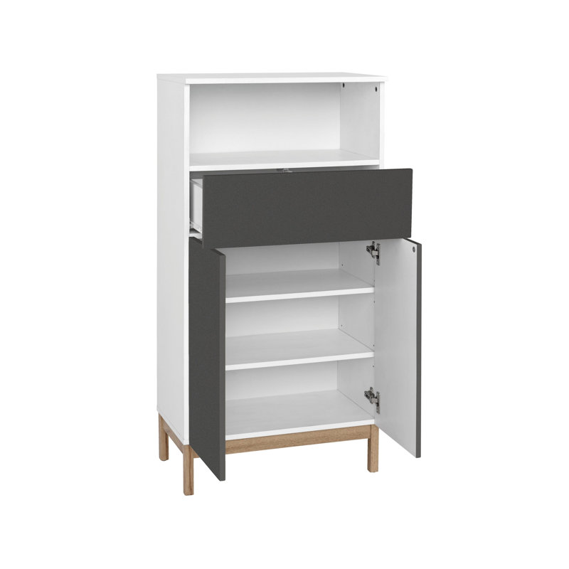 Nastasia Bathroom Cabinet, White/Anthr/Oak