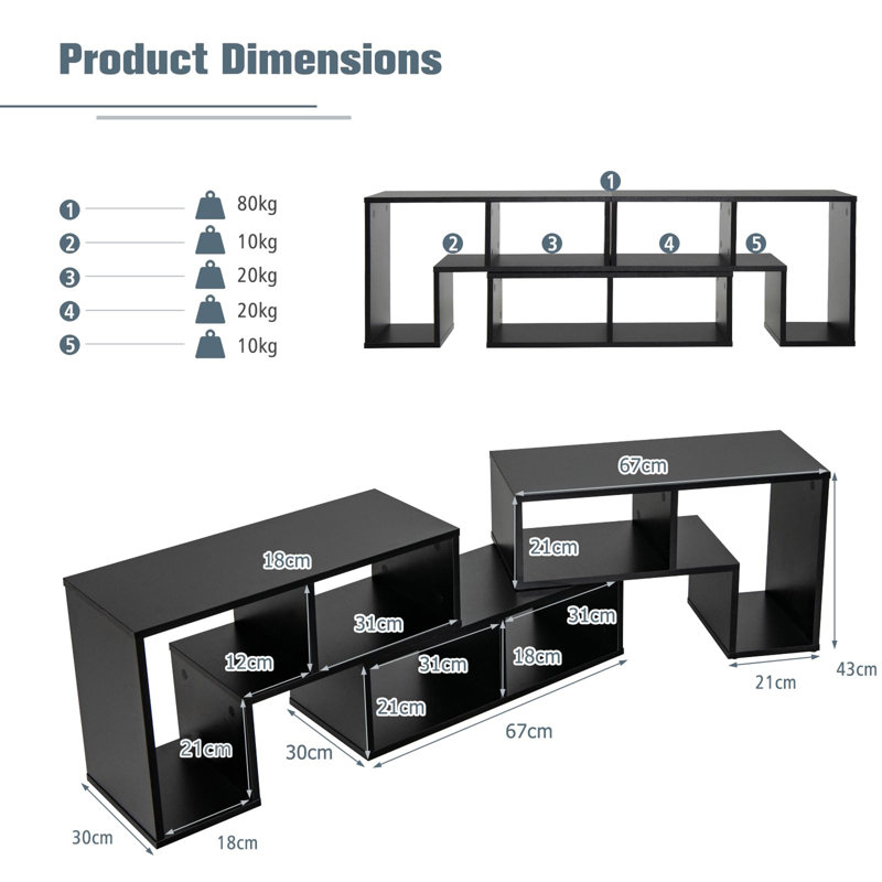 Subeetha TV Stand, Black