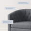 Fauteuil demi-tonneau capitonné en lin Evelie 28,25 po Evelie-87868502