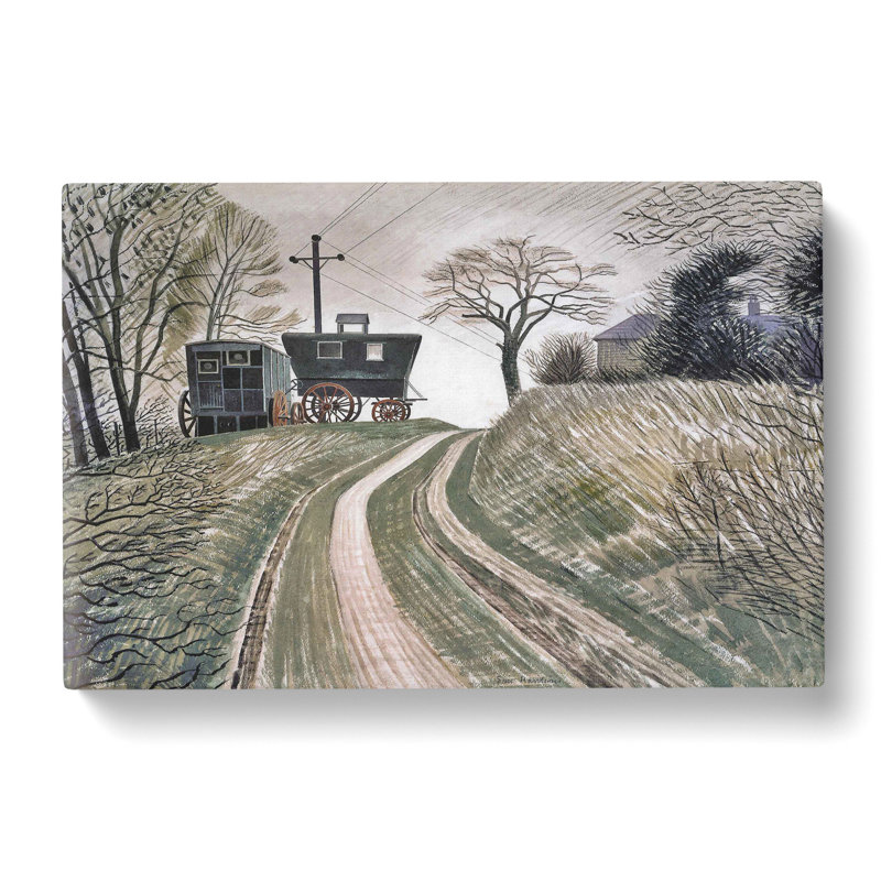 Cart On Hill by Eric Ravilious - Wrapped Canvas Painting, 50cm H x 76cm W x 3cm D