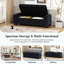 Banc de 50 po avec rangement et confort en tissu texturé bleu-2040844360