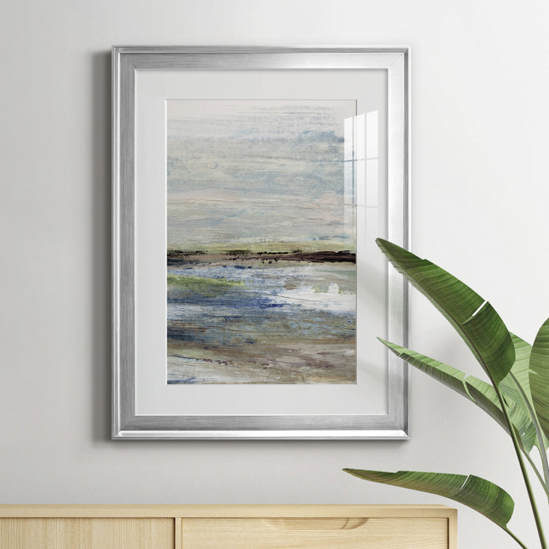 Wetlands II - peinture encadrée, Argent, H 18,5 po x l 24,5 po x P 1,5 po
