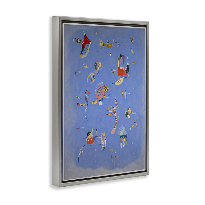 «Kandinsky Sky Blue», peinture encadrée sur toile flottante par One1000Paintings, Cadre flottant gris lustré