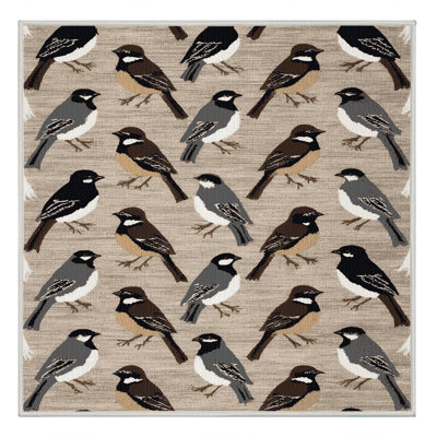 Washable Dark eyed Junco Birds Area Rug