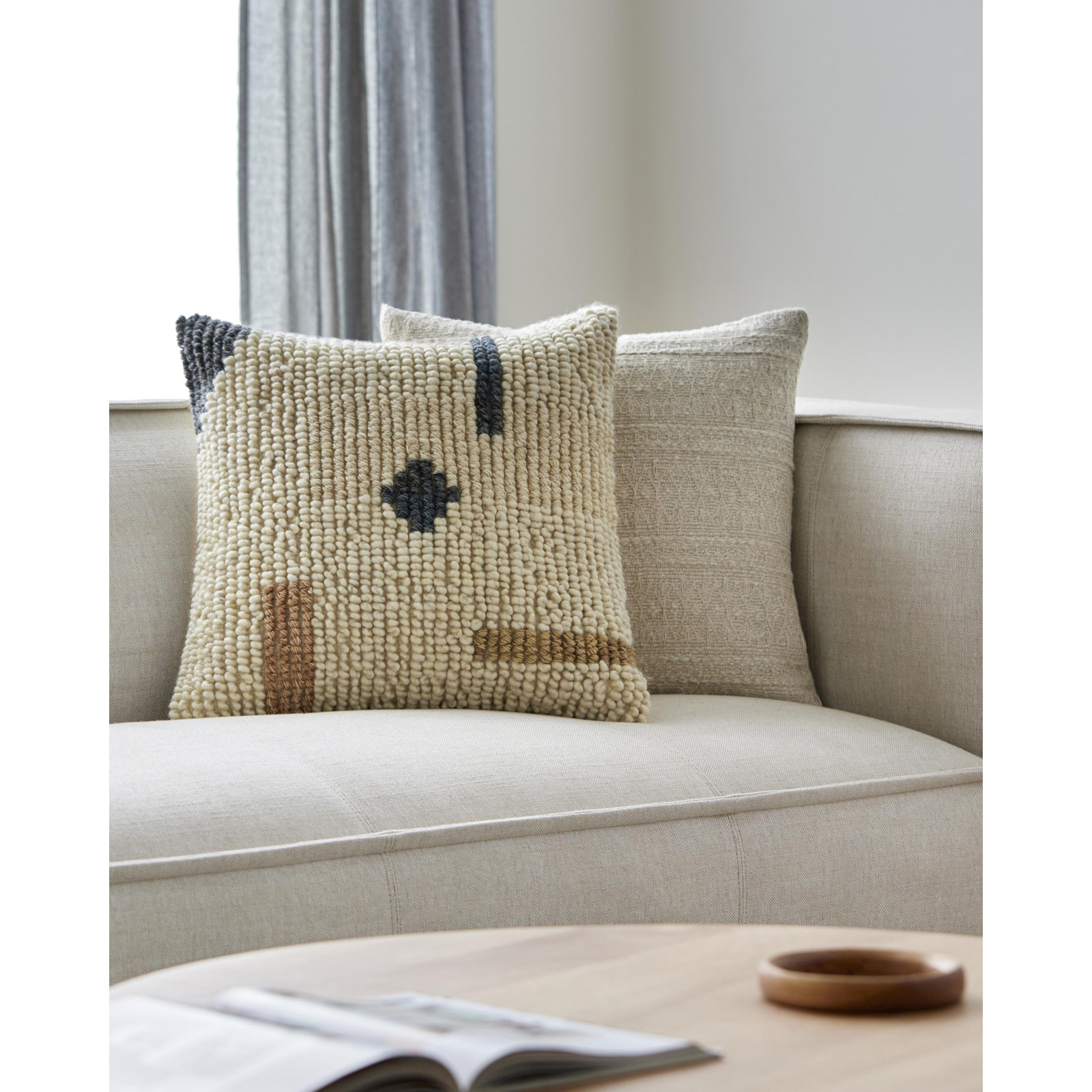 Sand Dunes Ombre Wool Throw Pillow, Polyester, 20"H x 20"W
