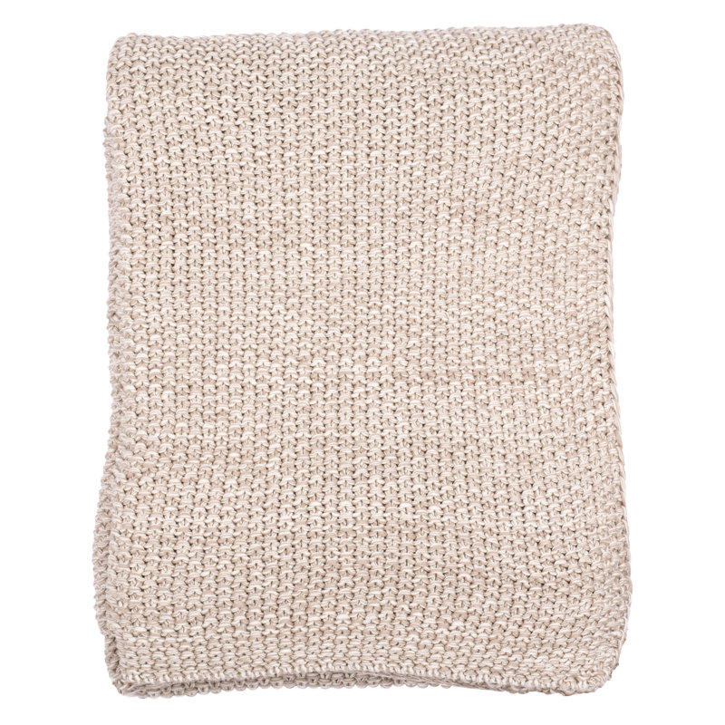 Motley Moss Knitted Throw Blanket, Stone/Natural