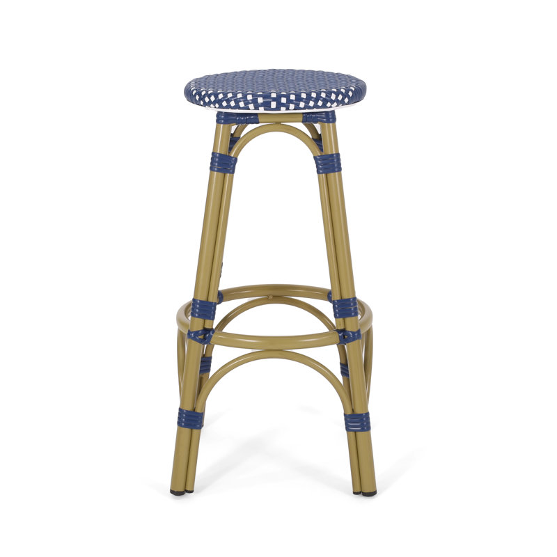 Tabouret de bar 29,5 pouces Ganey, Brun clair / bleu marine