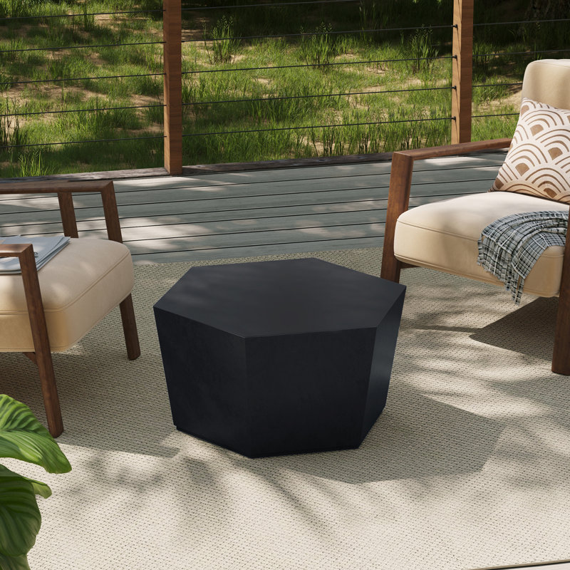 Table basse hexagonale 28 po, Noir, noir, noir, noir