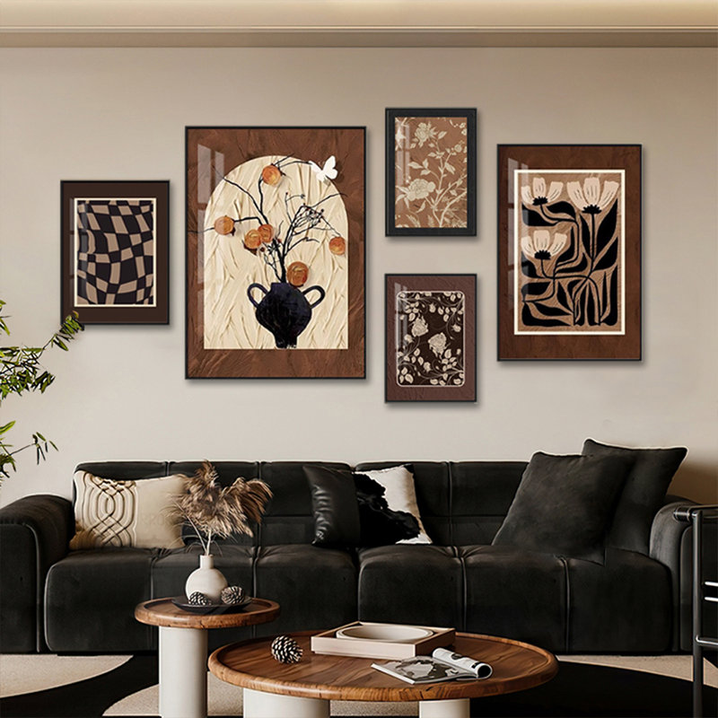 Ensemble d'art mural 5 pièces Mid-Century, H 31,5 po x l 23,62 po