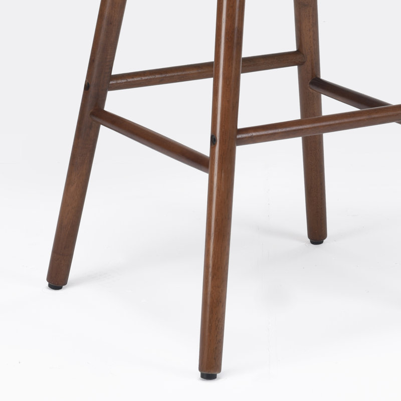 Tabouret de bar en bois massif Danel, Noyer, Tabouret de bar (siège d'une hauteur de 30,3 po)