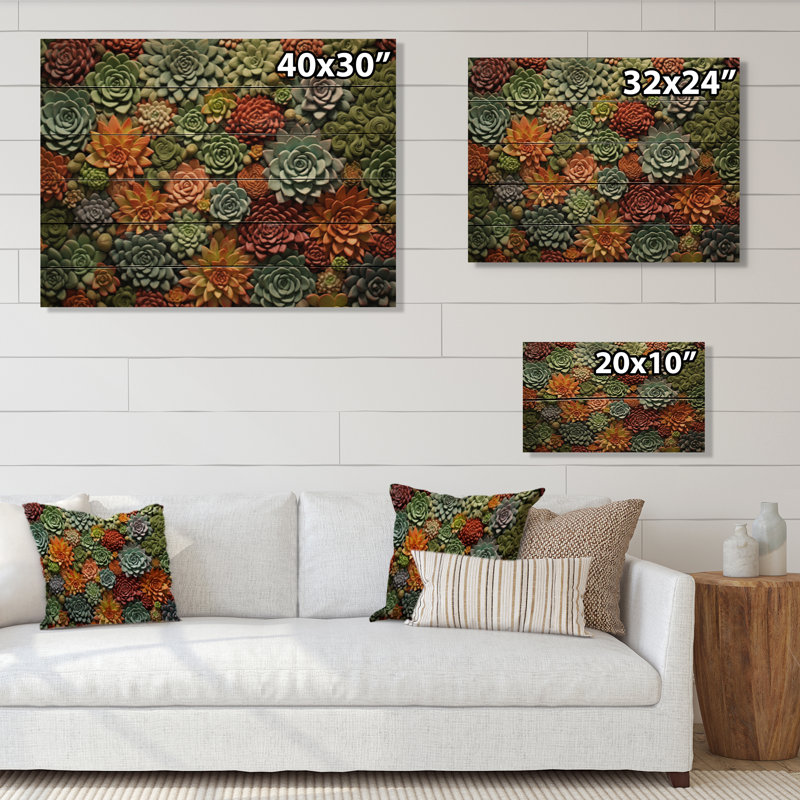 " Colourful Succulents Succulent Tapestry ", 30" H x 40" W x 0.78" D