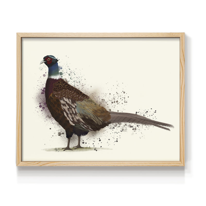 Pheasant Splash 1 -Framed Print - Restickable, 8" H x 10" W, Natural