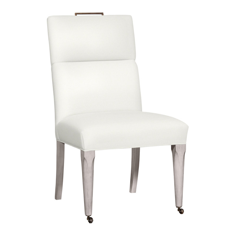 Thom Filicia Home 40.5" Upholstered Back Side Chair, Dove Gray, Kempsey Sheepskin
