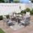 Jeitt Square Metal Outdoor Dining Table With Umbrella Hole , 35.5'' in. W 35.5'' in. D