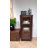 15.75"H Black Walnut Traditional Bookcase with Fluted Glass Door, Drawers