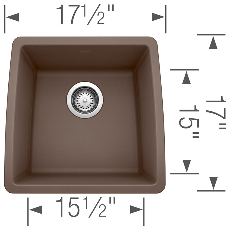 Évier de bar en granite Performa L 17,5 po x l 17 po Performa Silgranit, Brun café