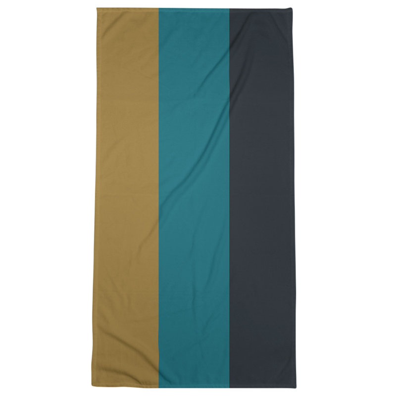 Bath Towel, Khaki/Yale Blue/Black