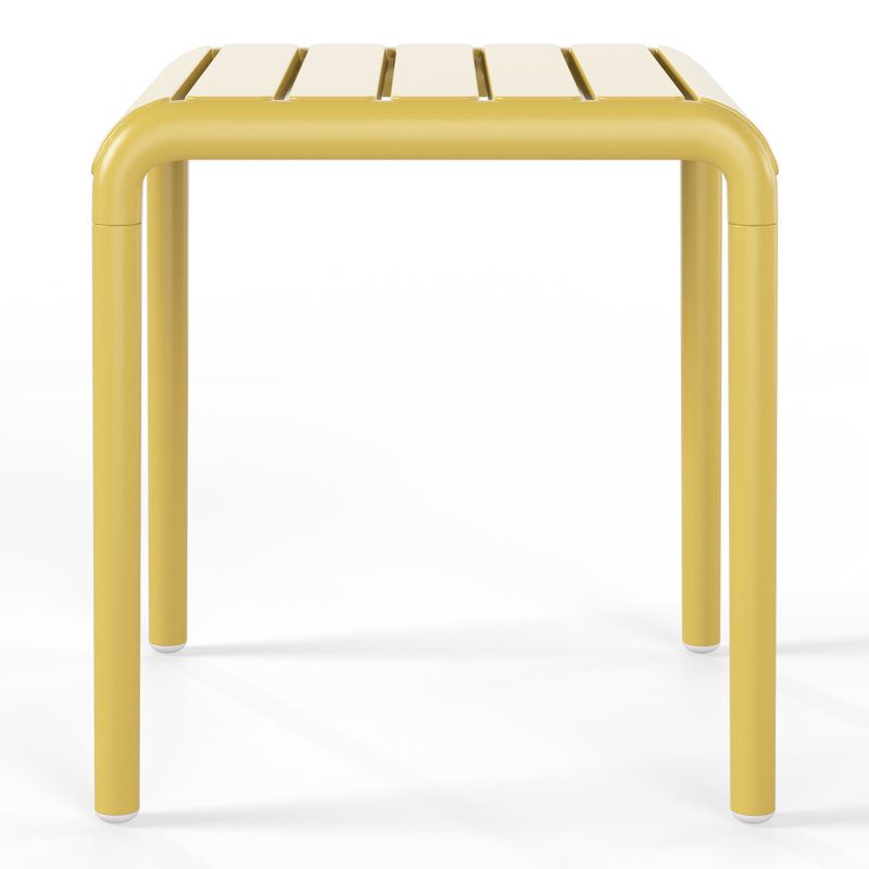 Square Outdoor Side Table, Yellow