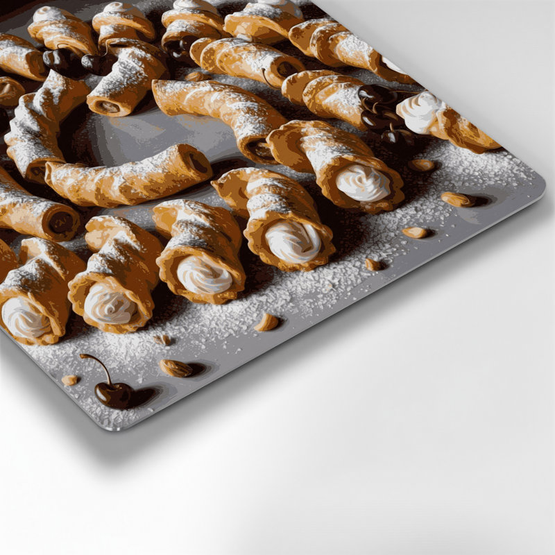 Desserts Cannoli Black Metal Wall Art, 32" H x 32" W