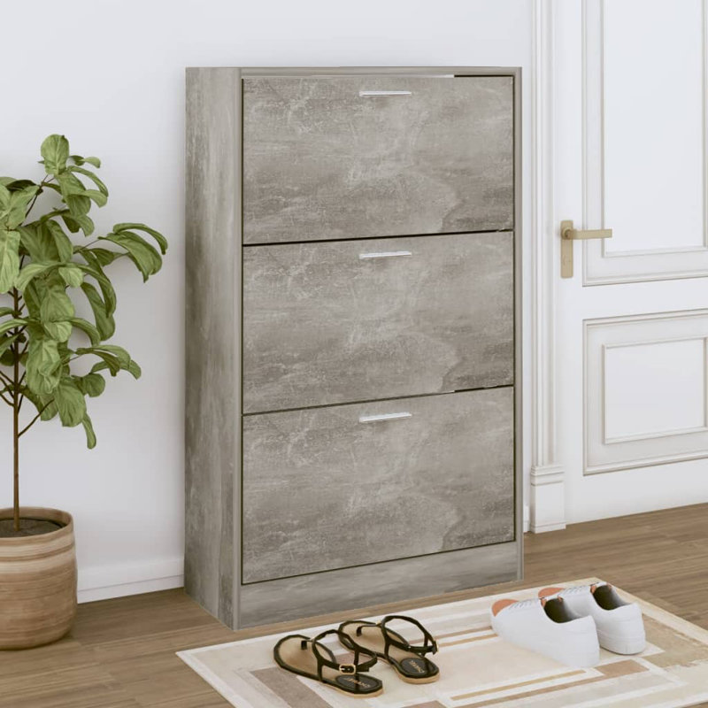 9 Pair Flip Down Shoe Storage, Light Grey