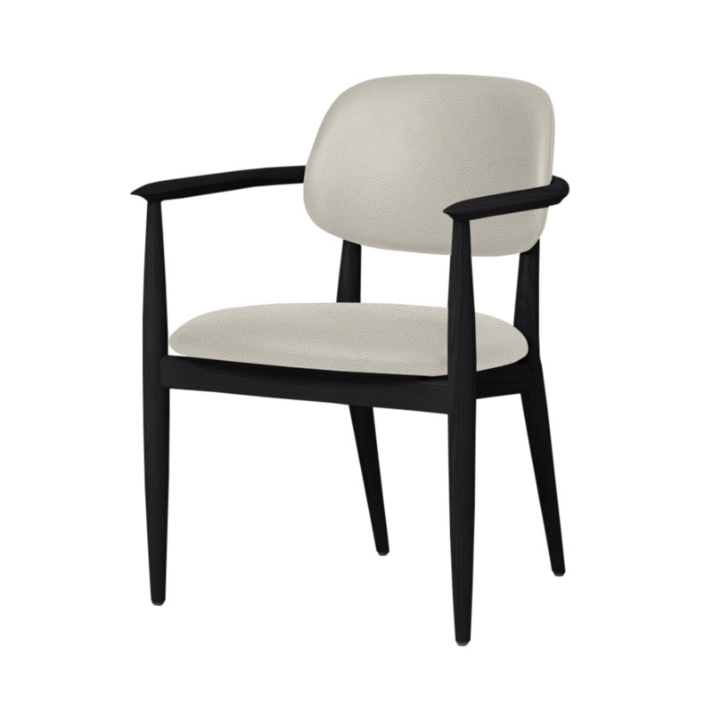 Chaise Slow de Space Copenhagen, Chêne onyx, Ivoire Milano 5020