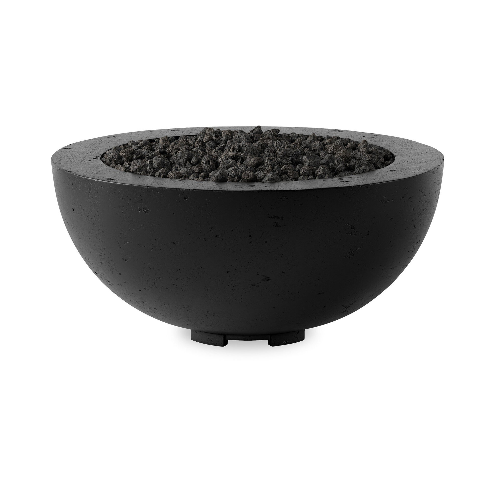 Jonson Round Fire Pit Table, Black, Natural Gas