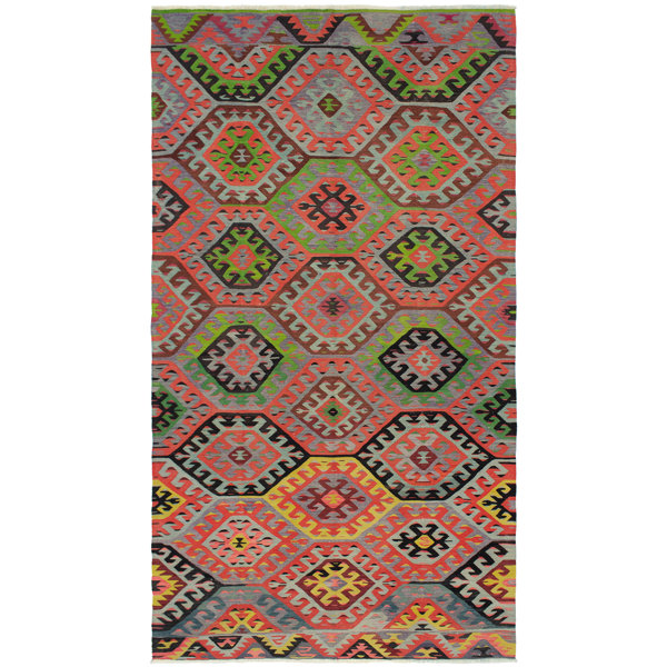 World Menagerie Norcross Flatweave Wool Geometric Rug | Wayfair