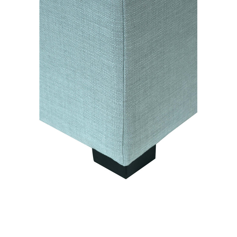 Syriah Upholstered Ottoman, Sea Mist Green