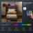 Upholstered Bed Frame with LED Lights & Charging Station, Wingback Headboard-118619717