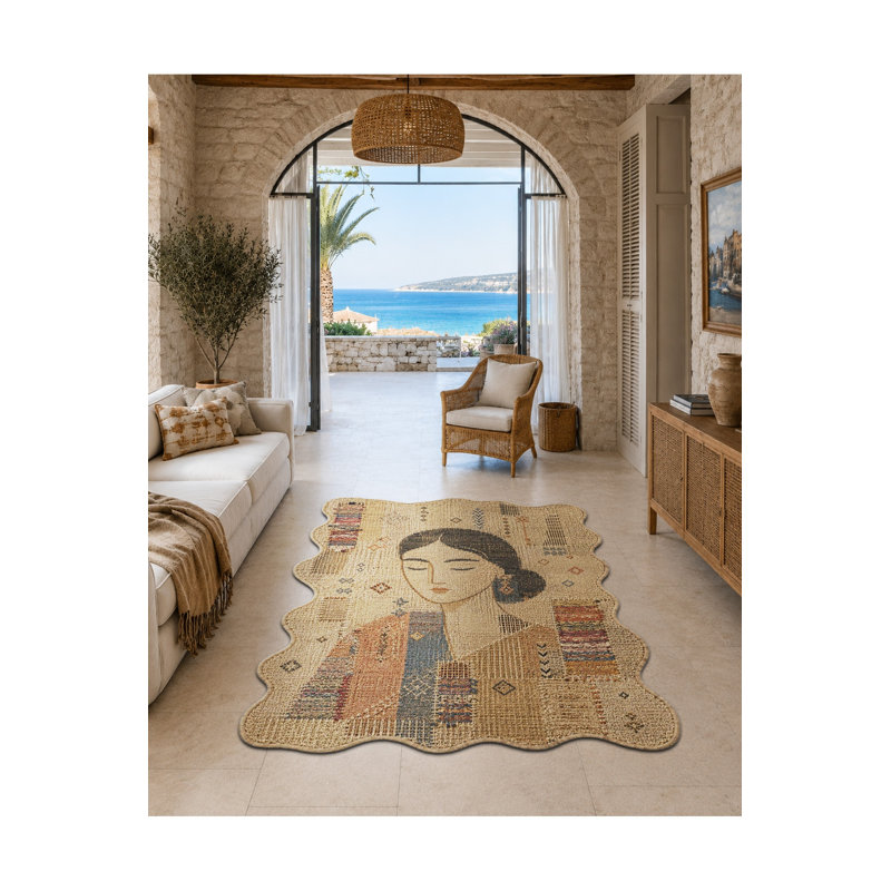 Tapis gris tissé Mosso, 4'7" x 6'7"