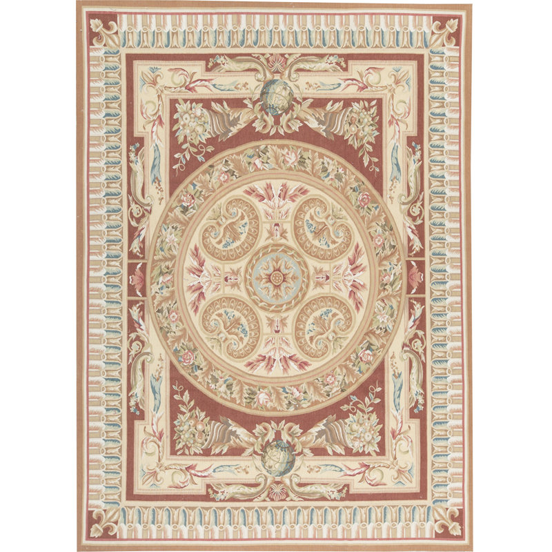 Tapis beige noué à la main de haute qualité