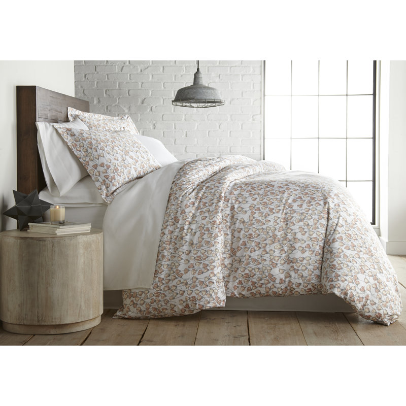 Forevermore Collection Reversible Cotton Duvet Cover Set, Blush, Queen Duvet Cover + 2 Shams