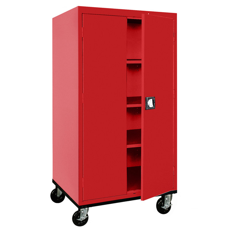 Steel Single Storage Cabinet ( 72'' H x 36'' W x 24'' D), Red