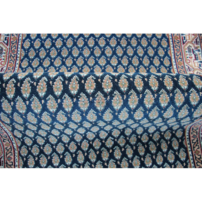Hand-Knotted High-Quality Black and Brown Runner, Runner 2'7" x 6'4"