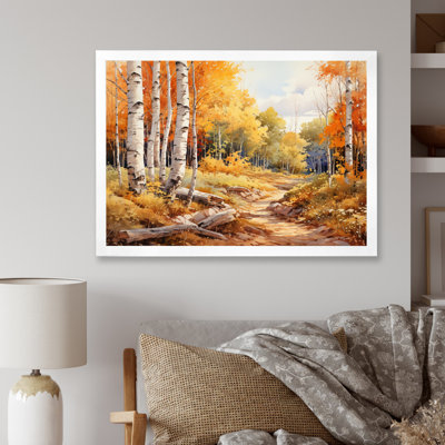 Birch Woods Gilded Pathway II - Imprimé