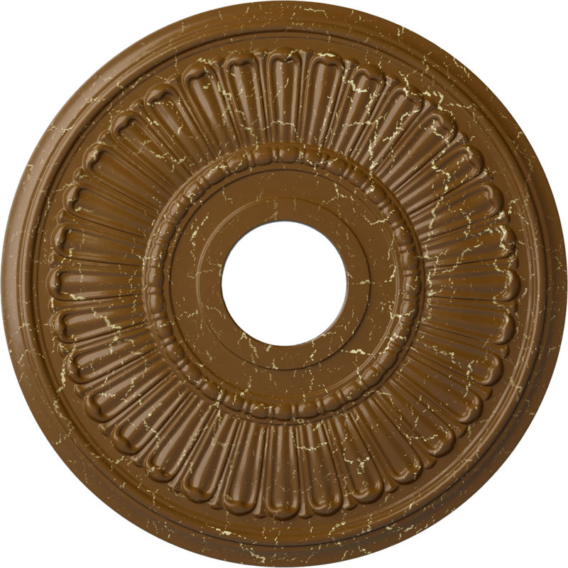Endurathane Melonie Ceiling Medallion, 16"OD x 3 5/8"ID x 3/4"P (Fits Canopies up to 6 3/8"), Hand-Painted Smokey Topaz Crackle Finish