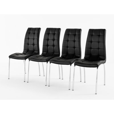 Liam 45 cm H Tufted Upholstered Faux Leather Dining Chair