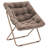 Upholstered Folding Square Saucer, Tufted Cozy Accent Chair with Golden Metal Frame for Living Room-149606727-178458867