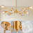 9-Light Modern Gold Linear Chandelier, Mid-Century Crystal Pendant Light Fixture For Kitchen Island, Dining Room, Living Room-2034109707