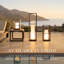 Lampe sur pied moderne avec télécommande, lanternes solaires d'extérieur Dusk to Dawn