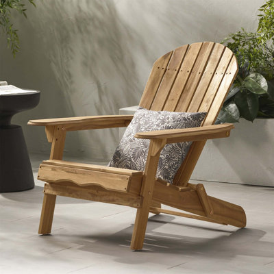 Folding Adirondack Chair Outdoor Wooden Accent Furniture Fire Pit Lounge Chairs,Foldable Design