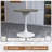 Karee 27" Round Dining Table with MDF Top and White Stainless Steel Pedestal Base Kitchen Table Seats 2-4 Person-191019310
