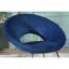 Chaise contemporaine revêtue de velours bleu avec une finition dorée chic et soyeuse-50280824