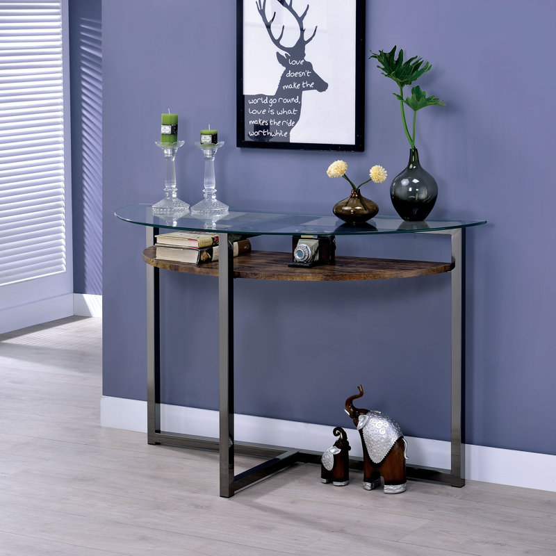 47'' Glass Top Console Table