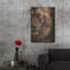 «Lion Half Face2» par David Stribble, art mural en métal, 24 po x 36 po-274190193