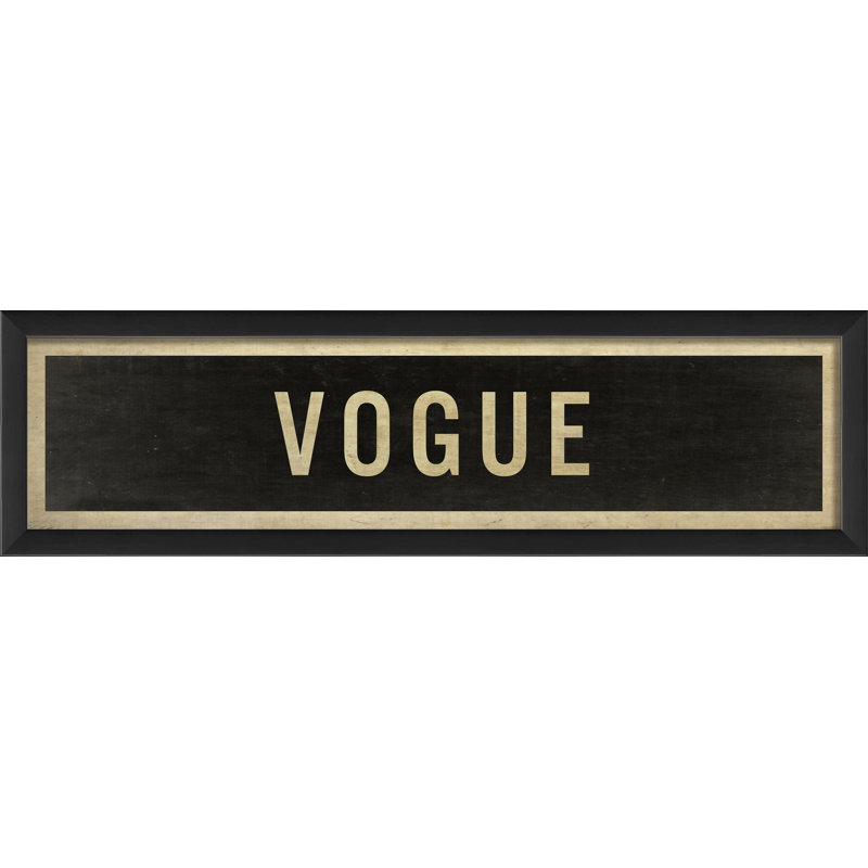"vogue" , art textuel encadré Sign