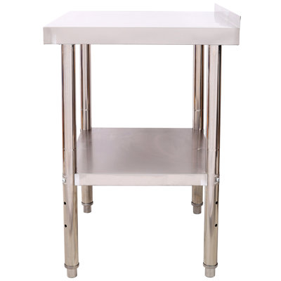 30 X 24 Inch Commercial Stainless Steel Table With 440lbs Load, 110lbs Undershelf, Easy Assembly For Laundry Room Prep Capacity, 3 Height Adjustable Setup Prepping In Garage