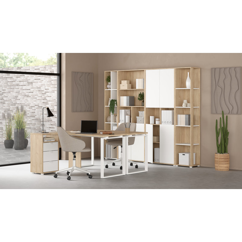 Embrie 16.06'' Wide 3 - Drawer Storage Cabinet, Jackson Hickory/White